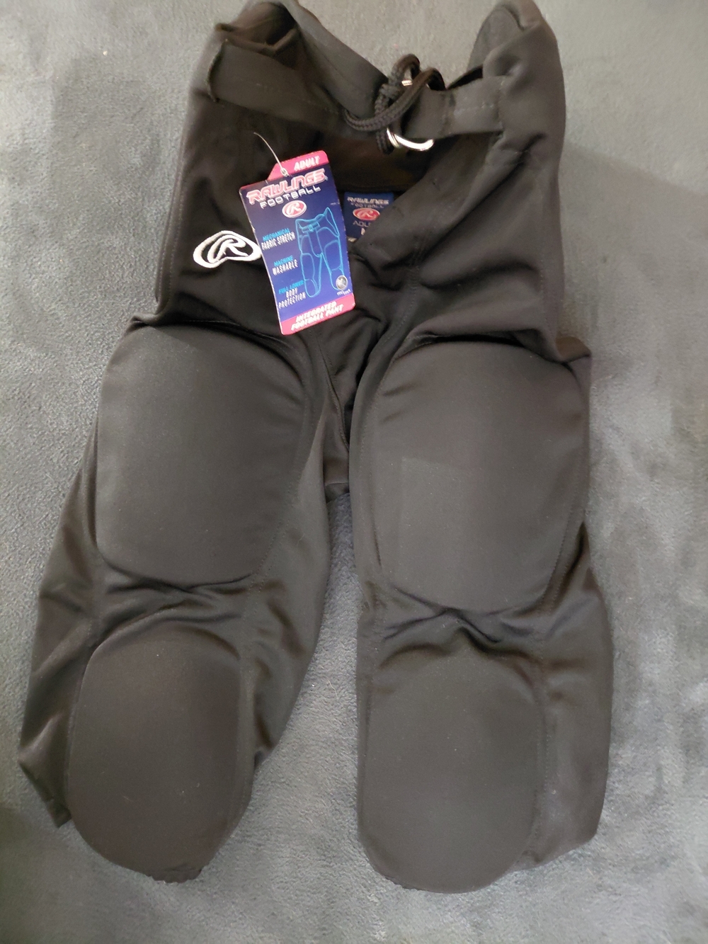 Rawlings Black Adult Padded Football Pants Size Large